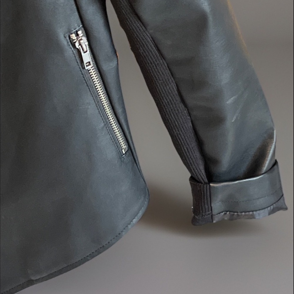 Steve Madden BB Dakota Black Faux Leather Moto Jacket Asymmetrical Zip S‎ - Picture 4 of 10